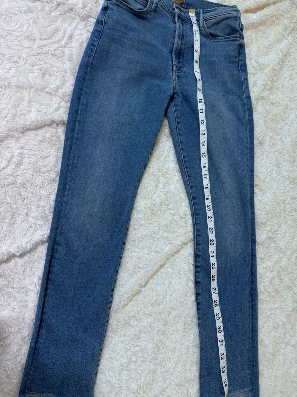 MOTHER Straight Leg Jeans in Medium Blue Wash - Picture 4 of 9